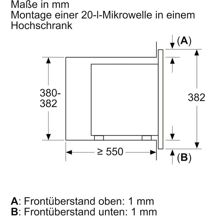 Вбудована мікрохвильова піч Bosch BFL524MS0, 60 см, чорний колір, 800 Вт, LED-дисплей