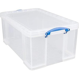 Really Useful Box 2-Pack, 64 Liter, for Organizing and Storing, 710 x 440 x 310 mm, transparent (Single (1 Pack))