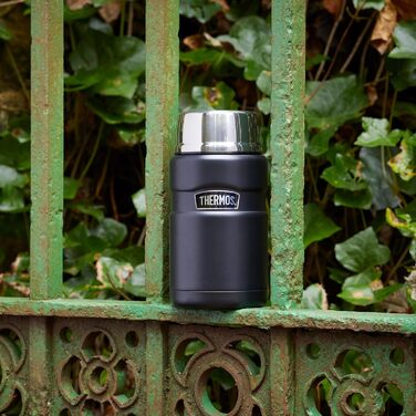 König Stainless Steel Thermos Flask - Matte Black (710ml) | Insulated Food Container