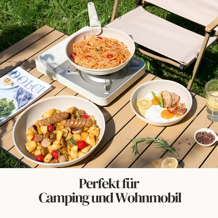 Redchef Ceramic Nonstick Pan Set - 6 Piece Induction Cookware Set (20, 24, 28cm) - PFOA, PTFE, PFAS Free
