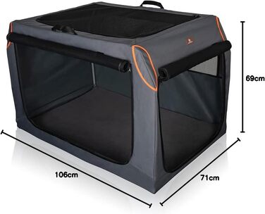 Складана переносна собача будка Knuffelwuff з алюмінієвим каркасом XL (106x71x69 см)
