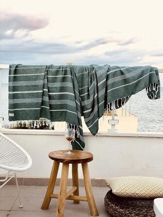 Captain & Mermaid® Premium XXL Beach Towel 100% Cotton | Bath Towel | Picnic Blanket | 220x160 | Peshtemal | Light & Extra Large (Blue Ocean) (Xxl Tan)