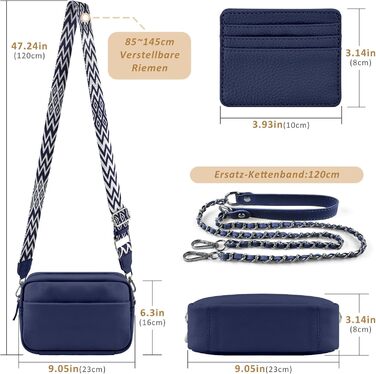 Сумка жіноча BROTOU через плече зі шкіри, крос-боді, чорна. Маленька сумка з 3 відділеннями та широким ременем