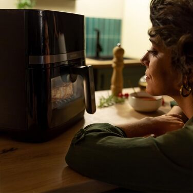 Аерофритюрниця Cecotec Cecofry&Grill Duoheat 10000 з грилем, 2800 Вт, 10 л, з вікном перегляду, чорна
