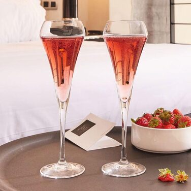 Chef & Sommelier Open Up - Champagne Flutes 200ml - 6 Pieces - Made of Krysta Crystal Glass - Ideal for Festive Occasions - Shine, Transparency and High Durability