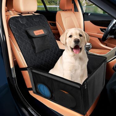 Автокрісло для собак - стабільне, водонепроникне, з підсиленими стінками та ременями безпеки, чорне