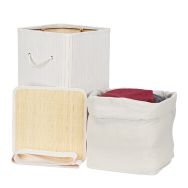 Relaxdays Folding Laundry Basket Bamboo