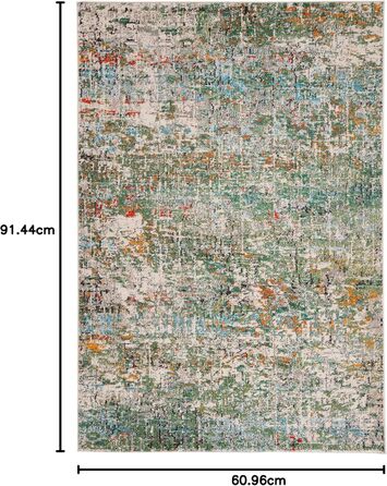 Килим SAFAVIEH Madison для вітальні, їдальні, спальні - сучасний дизайн, короткий ворс, сірий та бірюзовий, 160 x 229 см