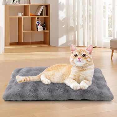 Самогріюча ковдра для тварин Wdmiya 90x60 см, для котів та собак, тепла та миюча, без електроживлення, для подорожей в авто (сірий)