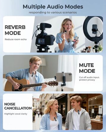 Мікрофон Handy – Петличний мікрофон сумісний з iPhone/Android/PC, магнітний лавел'єр з шумозаглушенням, для стрімінгу, влогів, YouTube та інтерв'ю (Чорний)