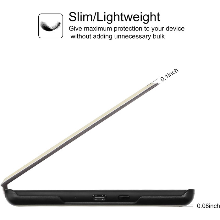 Чохол для Kindle 6' (2024/2022) WALNEW: PU шкіра, авто-сон/пробудження, Smart Cover для Ebook-Reader Kindle 6 дюймів