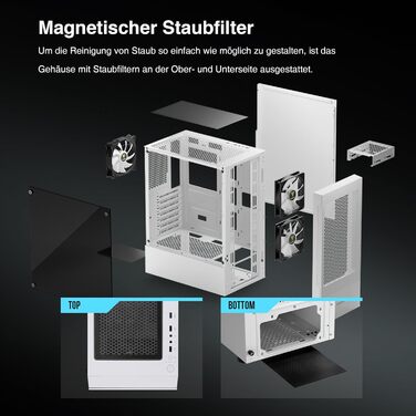 Корпус для ПК Gamdias TALOS E3 Mesh White - Mid-Tower з 3 RGB вентиляторами, сітчаста передня панель, скло, PSU-кришка