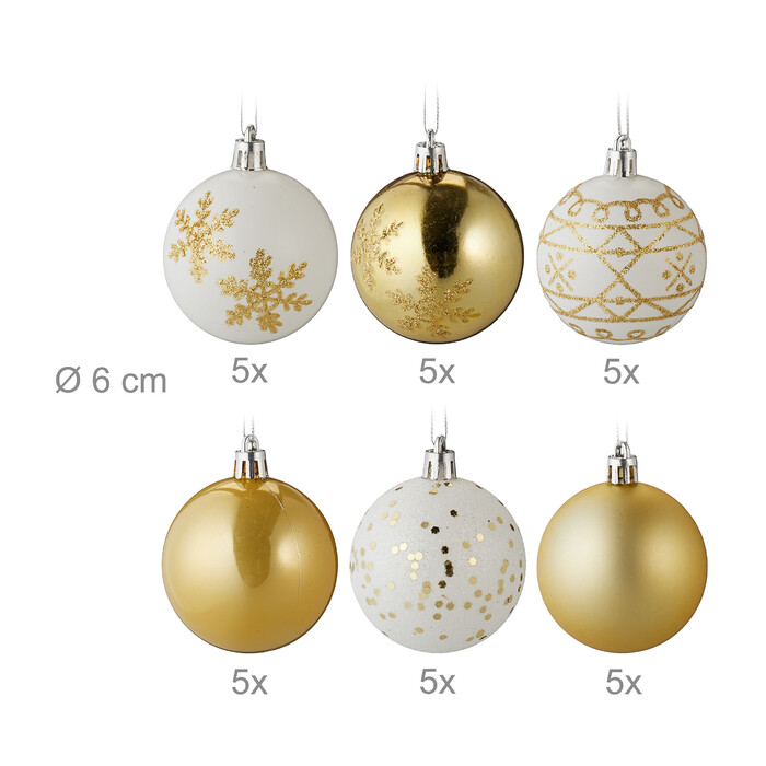 Relaxdays Set of 30 Christmas Baubles