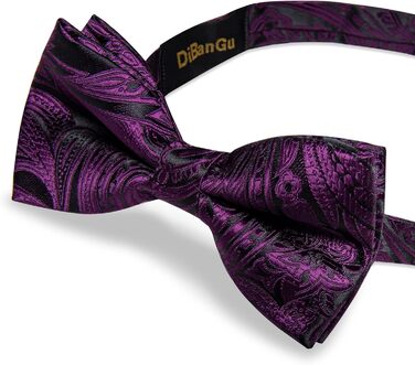 Шовковий крават-метелик DiBanGu з нагрудником та краватковою шпилькою. Комплект для вечірки, весілля, прому. Темно-фіолетовий колір
