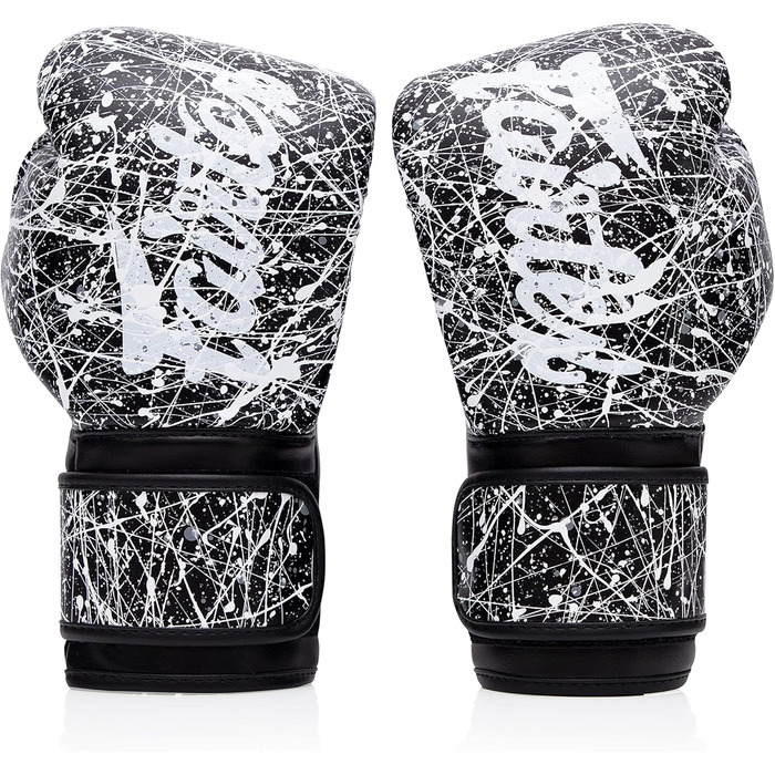 Боксерські рукавички Fairtex BGV14 для муай-тай, кікбоксингу, MMA, K1. Унісекс, дитячі, чоловічі, жіночі. Чорний/Білий, 16 oz