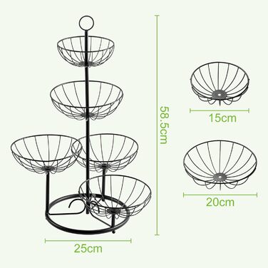 Багатоярусна підставка для фруктів та овочів - металева етажерка для кухні