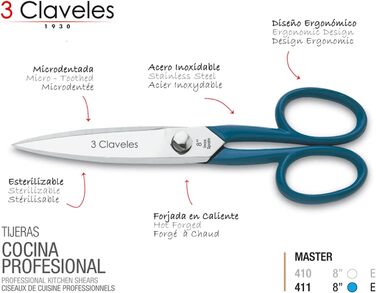 Кухонний ніж 3 Claveles Master 8 дюймів, нержавіюча сталь