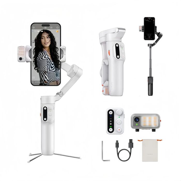 Стабілізатор Hohem iSteady V3 для смартфона: AI-трекінг, віддалений пульт, екран 2.2'', трипод, для зйомки Vlog TikTok