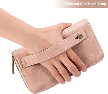 GAEKEAO Wallet for Women Large, Vegan Leather Card Holder Double Zipper Clutch with RFID Protection, Multiple Card Slots, Large Purse for Women