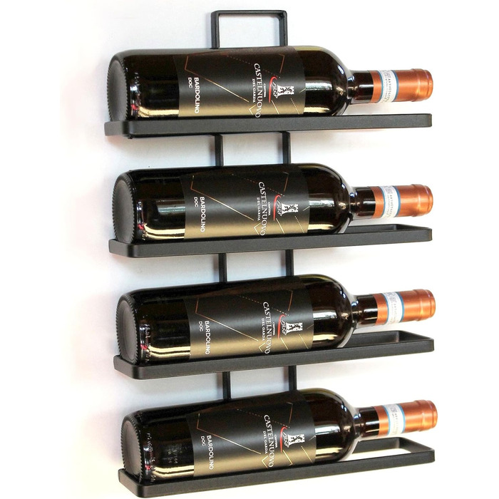 DanDiBo Wine Rack Metal Black Wall Mount 4-Wine Expandable Freestanding Bottle Rack Bottle Shelf Bottle Holder Wall (8 Bottles / 2 Pcs)