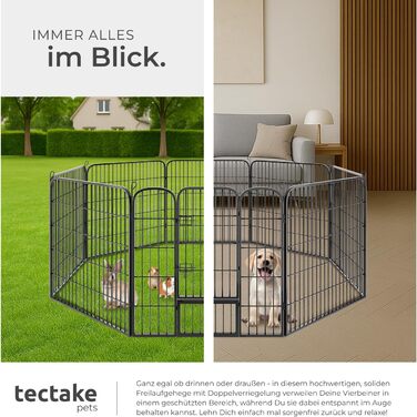 Тектейк вольєр для цуценят, 60 см, 8 граней, чорний - 402502