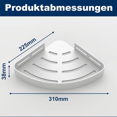Поличка для душу кутова без свердління, шампунь-холдер, захист від іржі, 2 шт. (срібло)