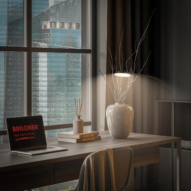 LED лампа BRILONER з торшетом, регульована яскравість, поворотна, настільна лампа для дому, офісу, читання, 32,5x13x40 см, чорна