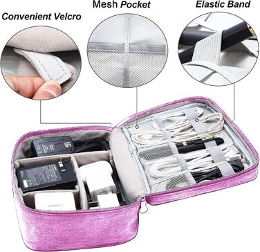 Органайзер для кабелів LTLSZRN, сумка-органайзер для електроніки, фіолетовий