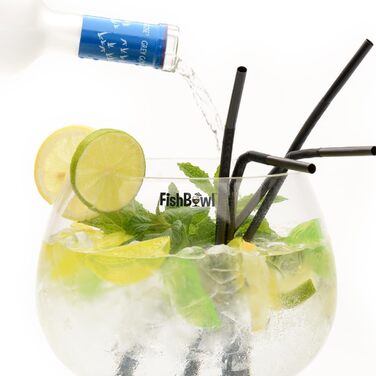 Fishbowl Extra Large Cocktail Glass, Jumbo, made of glass, extra large, 20 cm, individually (3 Liters)