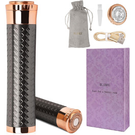 Електричний пристрій для видалення волосся для жінок, перезаряджуваний, безболісний епілятор для губ, рук, обличчя, пуху (чорний)