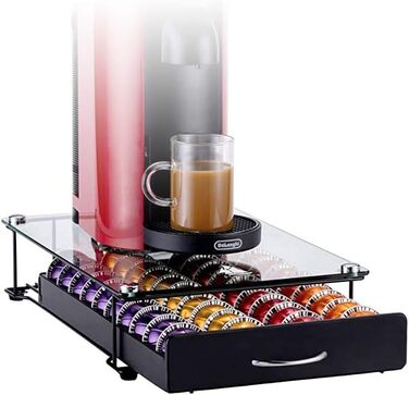 Тримач для капсул Vertuo HiveNets – органайзер для 40 капсул Nespresso VertuoLine, металева сітка, чорний