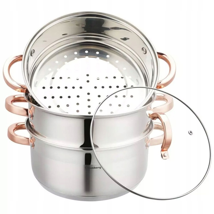 Пароварка Klausberg (набір 4 предмети), 24 см, Rose Gold, KB-7735