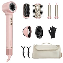 Аirstyler 7-в-1: Фен, плойка, брашинг, термощітка, автоматична завивка, іонізація, захист від пошкоджень, рожевий