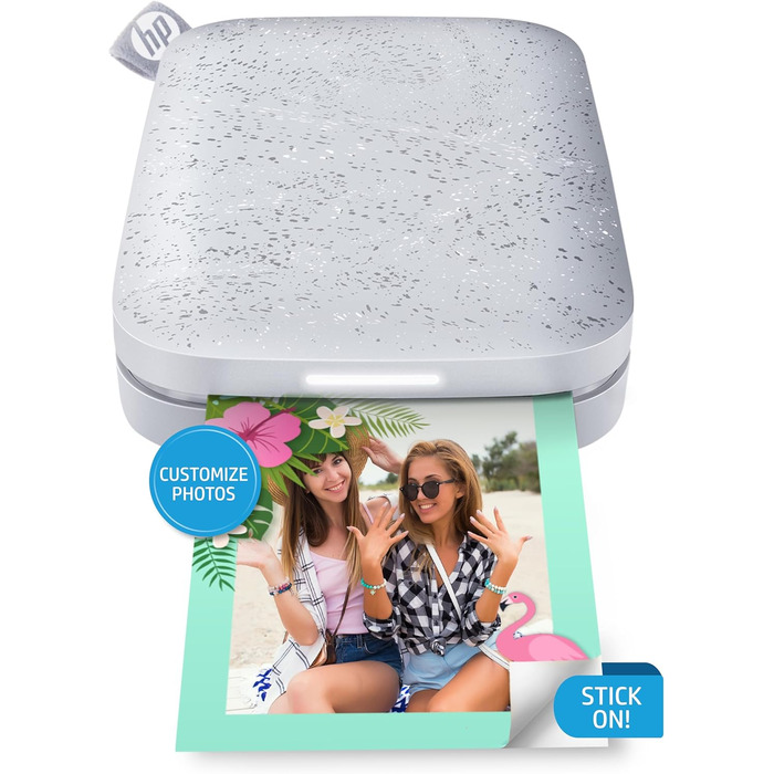 HP Sprocket: Портативний принтер для миттєвого друку фото, 5.1 x 7.6 см, білий. Стартовий набір