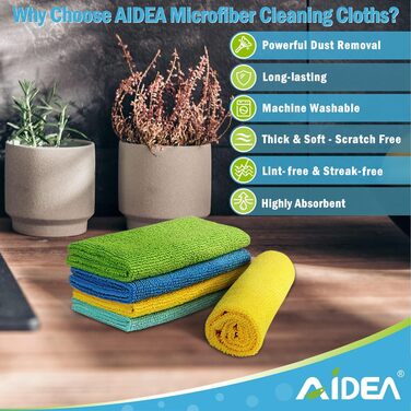 Серветки з мікрофібри для прибирання AIDEA, універсальні ганчірки для вікон та посуду, 30x30 см, 100 шт, багатоколірні