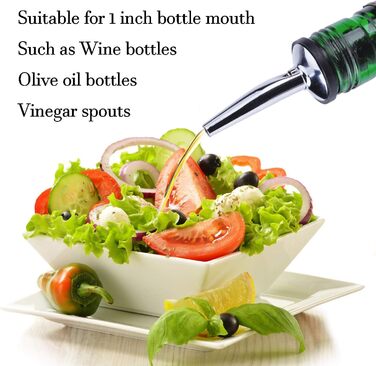 Виливник для оливкової олії LanMa, нержавіюча сталь, для лікеру, оцту, сиропу, олій, з нержавіючими тримачами (6 шт.)