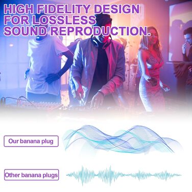 Бананові конектори Vegena (20 шт.) з 24K покриттям, 4 мм, для акустичних кабелів, підсилювачів, AV-ресиверів, домашнього кінотеатру