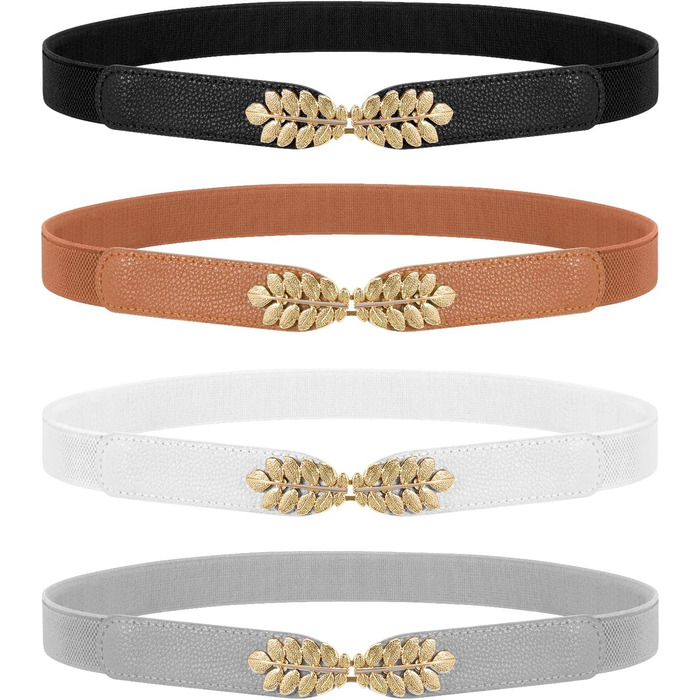 Жіночий еластичний пояс WERFORU Vintage Широкий пояс для сукні, модний, тягнеться, cinch, кольори: чорний, білий, коричневий, бежевий, розмір 82-99 см