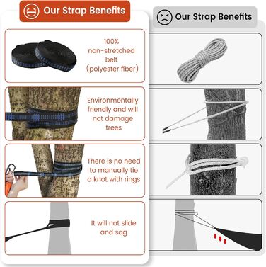 Гамак подвійний XXL 300x200 см: складаний, ультралегкий, для кемпінгу, саду, подорожей (помаранчевий)