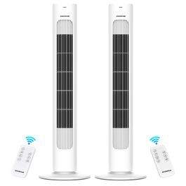 Вентилятор Tower Aigostar з пультом, 70° осциляція, 7 годин таймер, 3 режими/швидкості, енергоефективний, 2 шт.