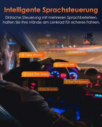 Відеореєстратор VANTRUE E3 2.7K трьохканальний з WiFi, нічним баченням та паркувальним режимом