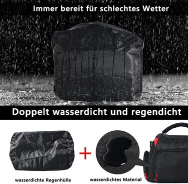 Сумка для камери FOSOTO - велика, універсальна, водонепроникна, сумісна з Nikon, Canon, Sony