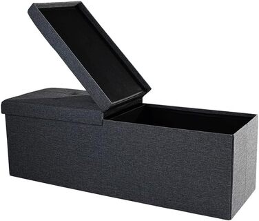 Zedelmaier пуф-скриня з місцем для зберігання, складаний, до 300 кг, темно-сірий, 114x38x38 см, для вітальні, спальні, коридору