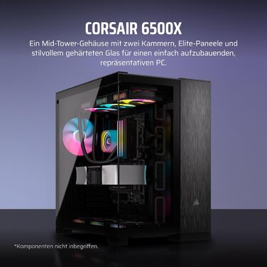 Корпус ПК CORSAIR 6500X Obsidian: Mid-Tower ATX з двокамерним дизайном та великою гнучкістю охолодження
