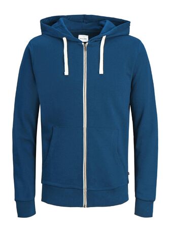 Чоловіча толстовка на блискавці з капюшоном Jack & Jones Jjeholmen Noos, синя (Insignia Blue), Regular Fit, розмір L