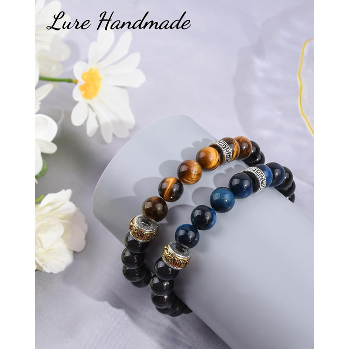 Браслет на руку VGWON для чоловіків з перлами - подарунок на день народження, Новий рік, для підлітків та чоловіків (UVG-BM104S)