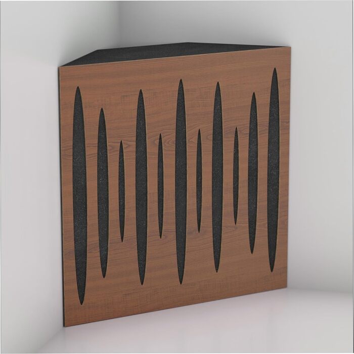 Набір акустичних басових пасток для кутів PULSE-100mm (4 шт), 50x50x10 см, колір горіх — звукопоглинаючі панелі для студії звукозапису