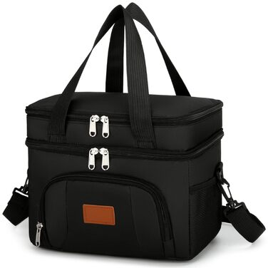 Термосумка JANSBEN для 12 банок: компактна, ізольована, з 6 відділеннями (чорна)