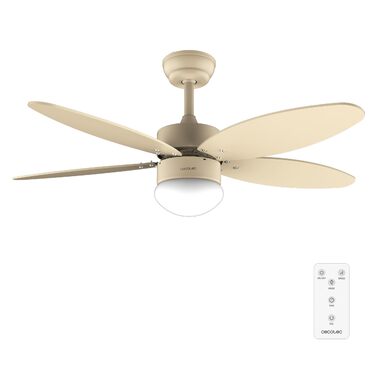 Стельовий вентилятор Cecotec EnergySilence Aero 4260 Full SunLight 40W з LED підсвіткою, пультом, таймером, 6 швидкостей, 5 лопатей
