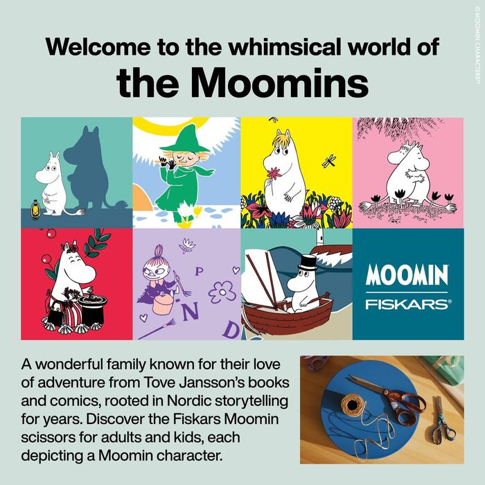 Ножиці Moomin Gen pur 21 см Moominpappa для шкільного та офісного використання